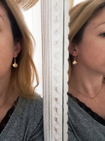 Boucles d'oreilles plaqué or - coquillages