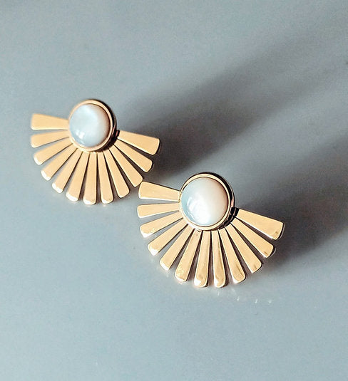 Boucles d'oreilles soleil nacre