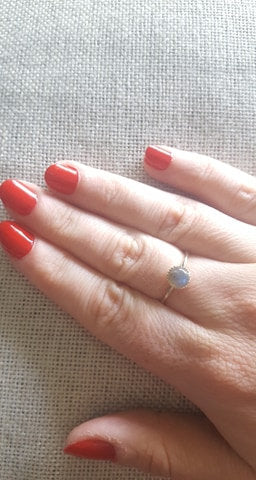 Bague ronde plaqué or Labradorite