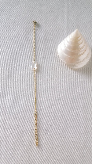 Bracelet plaqué or coeur en nacre