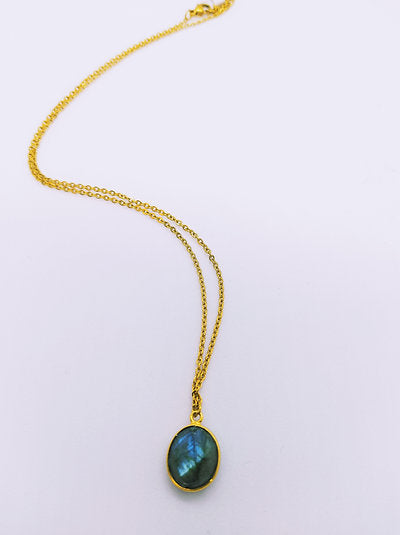Collier plaqué or - Labradorite