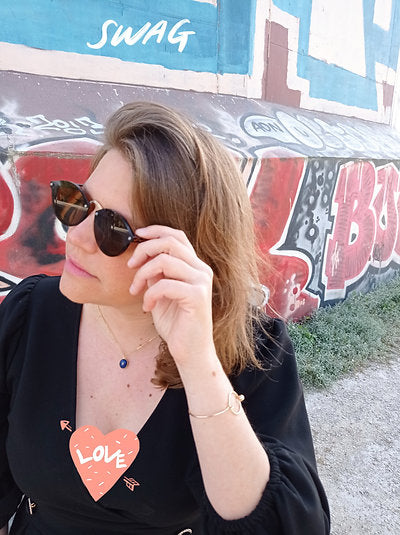 Collier plaqué or lapis lazuli