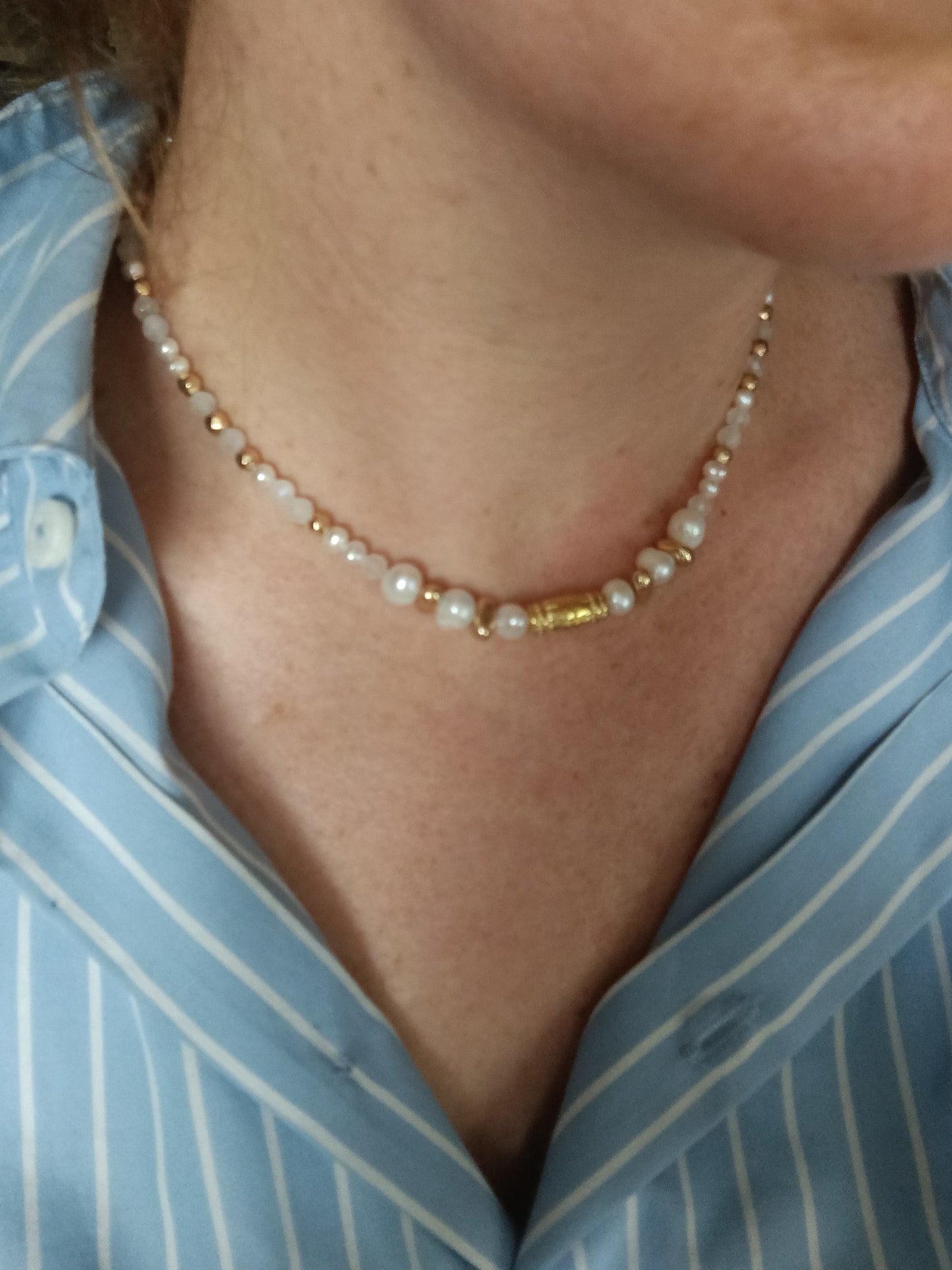 Collection été : Collier Nomade et perle d'eau douce