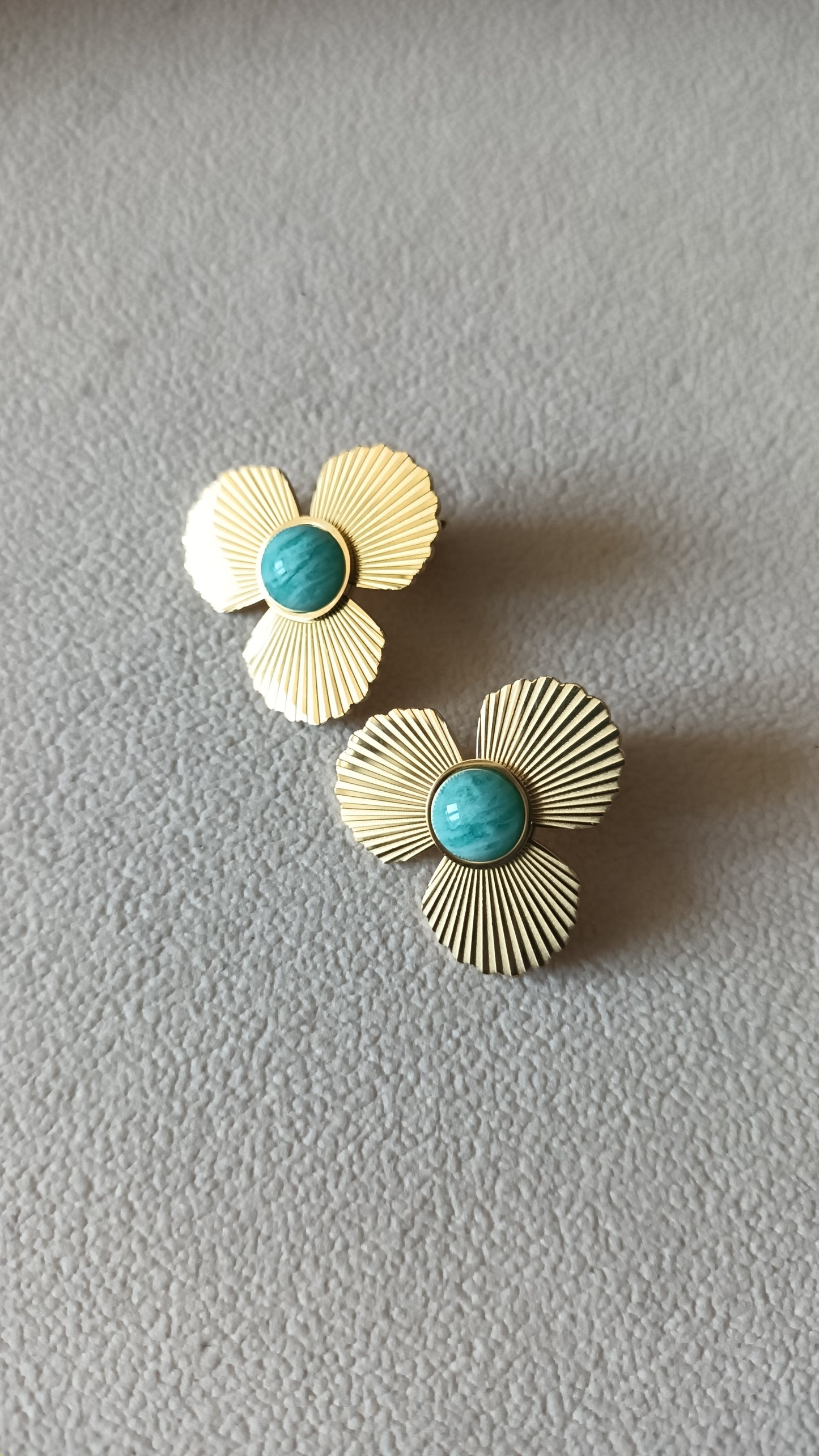 Boucles d'oreilles fleurs - Amazonite