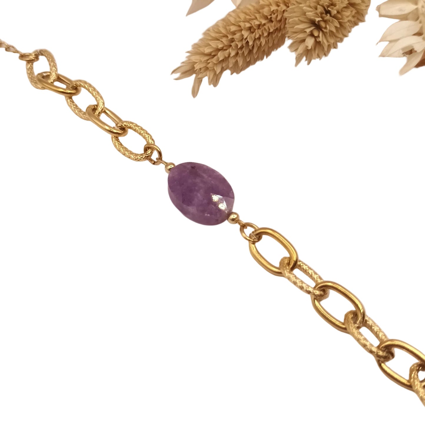 Boucles d'oreilles Améthyste Ovale à facettes
