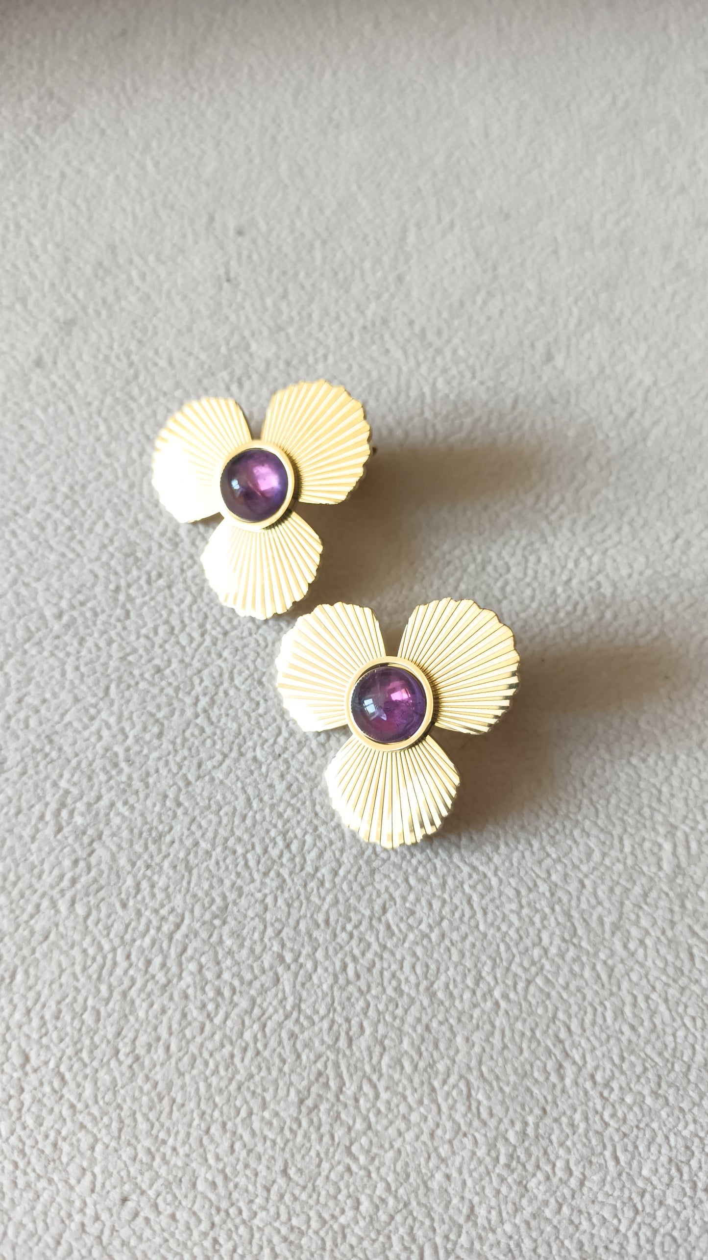 Boucles d'oreilles fleurs - Améthyste