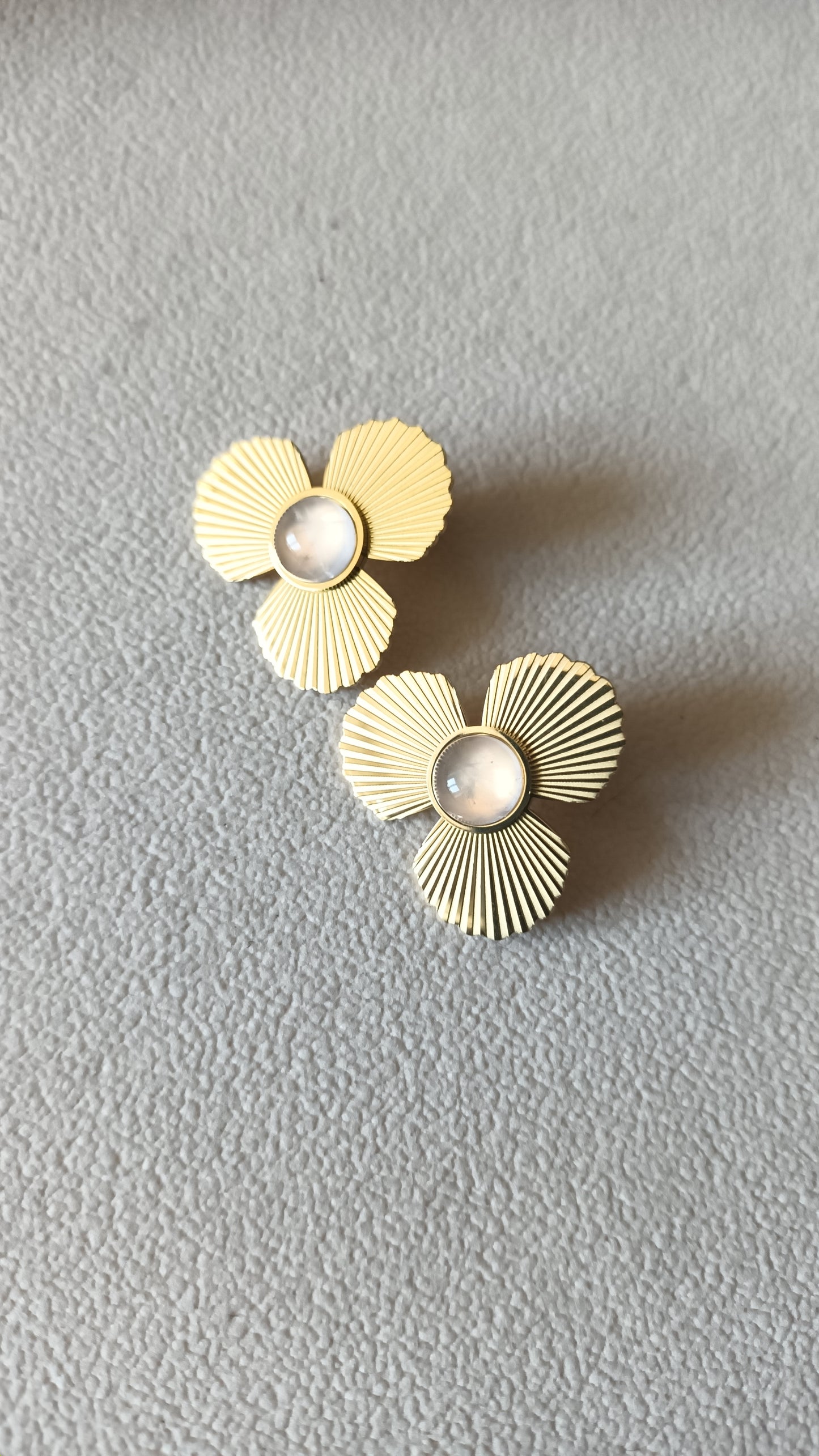 Boucles d'oreilles fleurs - Quartz Rose