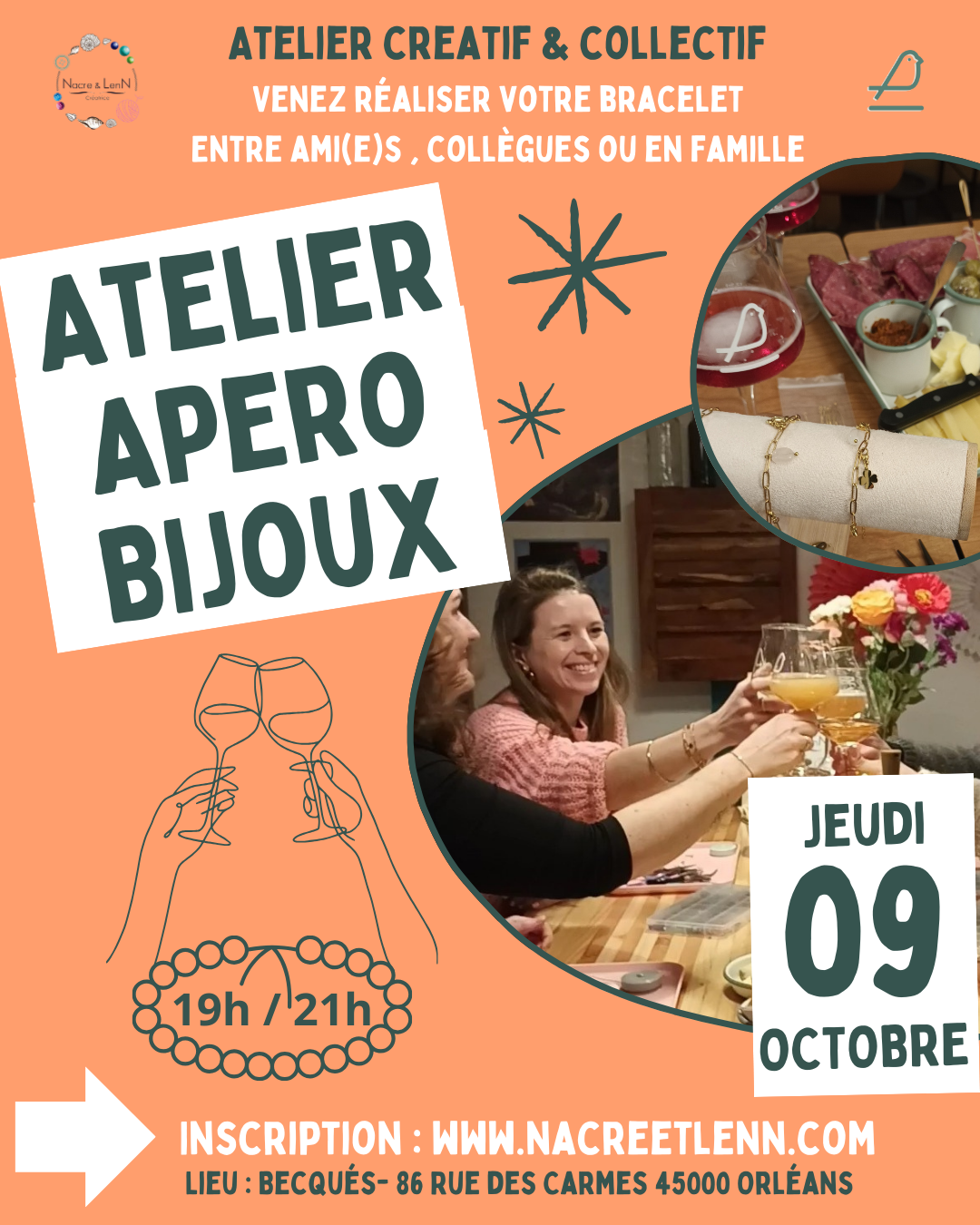 Jewelry Workshop & Aperitif - Thursday 04/17/25 (7 p.m. / 9 p.m.)