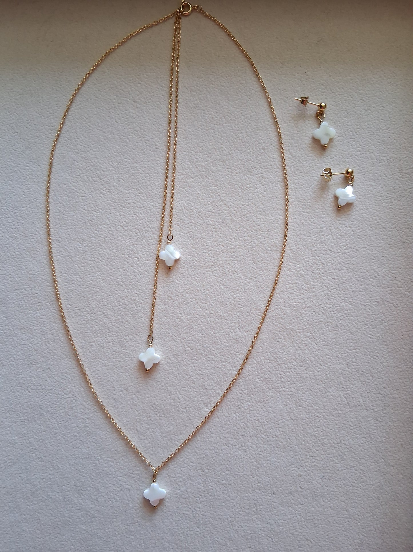 Ensemble collier + boucles d'oreilles Mariage personnalisé