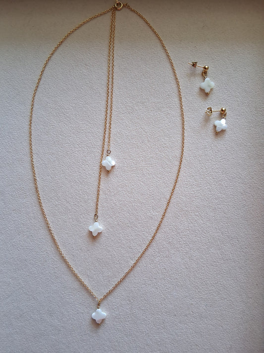 Ensemble collier + boucles d'oreilles Mariage personnalisé