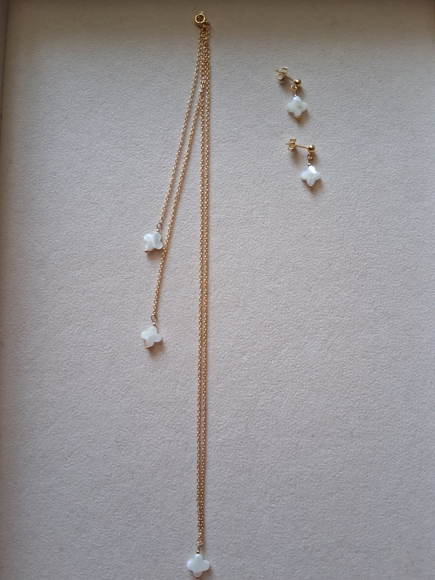 Ensemble collier + boucles d'oreilles Mariage personnalisé