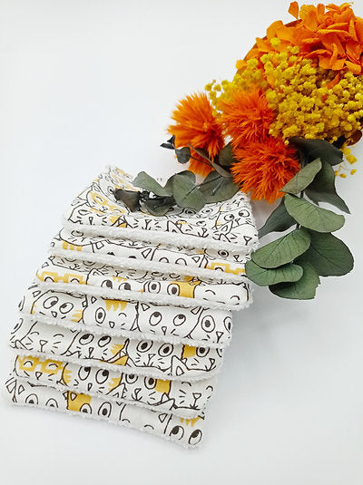 Lingettes lavable chats X7