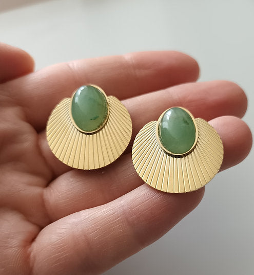 Boucle d'oreilles coquillage Aventurine