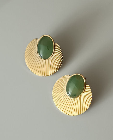 Boucle d'oreilles coquillage Aventurine