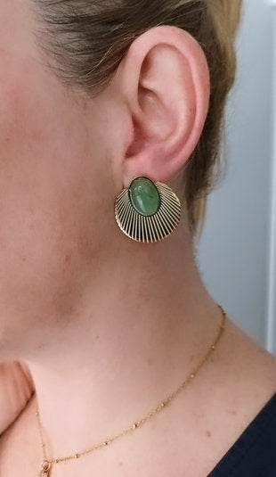 Boucle d'oreilles coquillage Aventurine