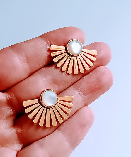 Boucles d'oreilles soleil nacre