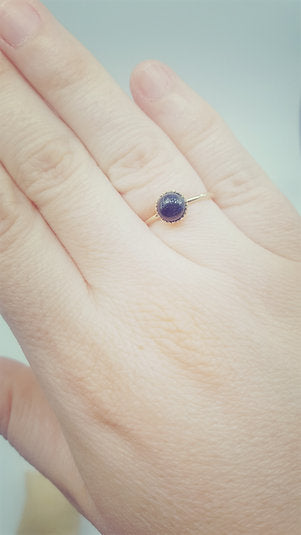 Bague ronde plaqué blue sand stone