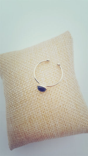Bague ronde plaqué blue sand stone