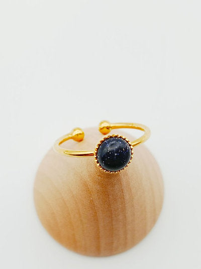 Bague ronde plaqué blue sand stone