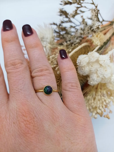Bague ronde rubis zoiste
