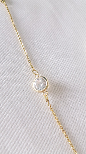 Bracelet plaqué or et cristal