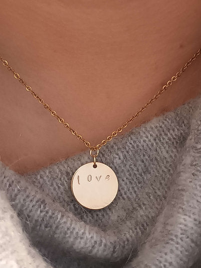 Collier plaqué or 4 lettres graver à personnaliser
