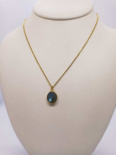 Collier plaqué or - Labradorite