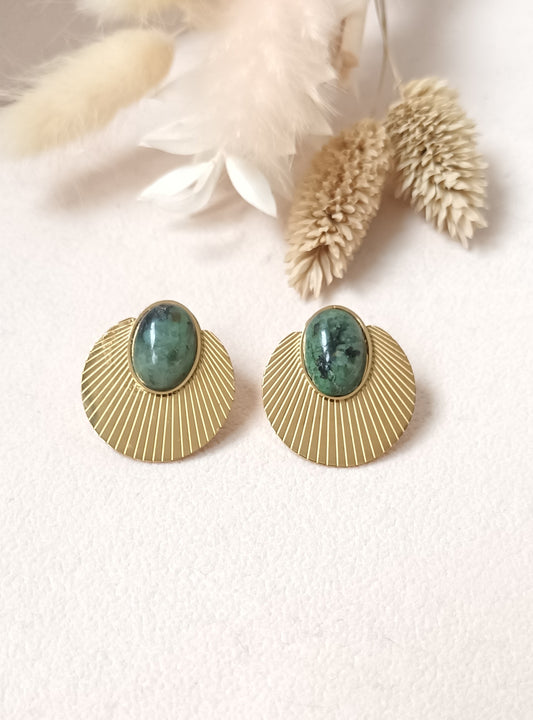 Boucles d'oreilles coquillage Turquoise Africaine