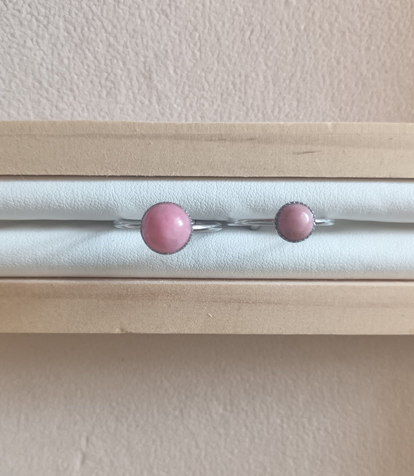 Bague ronde Rhodonite - Argenté
