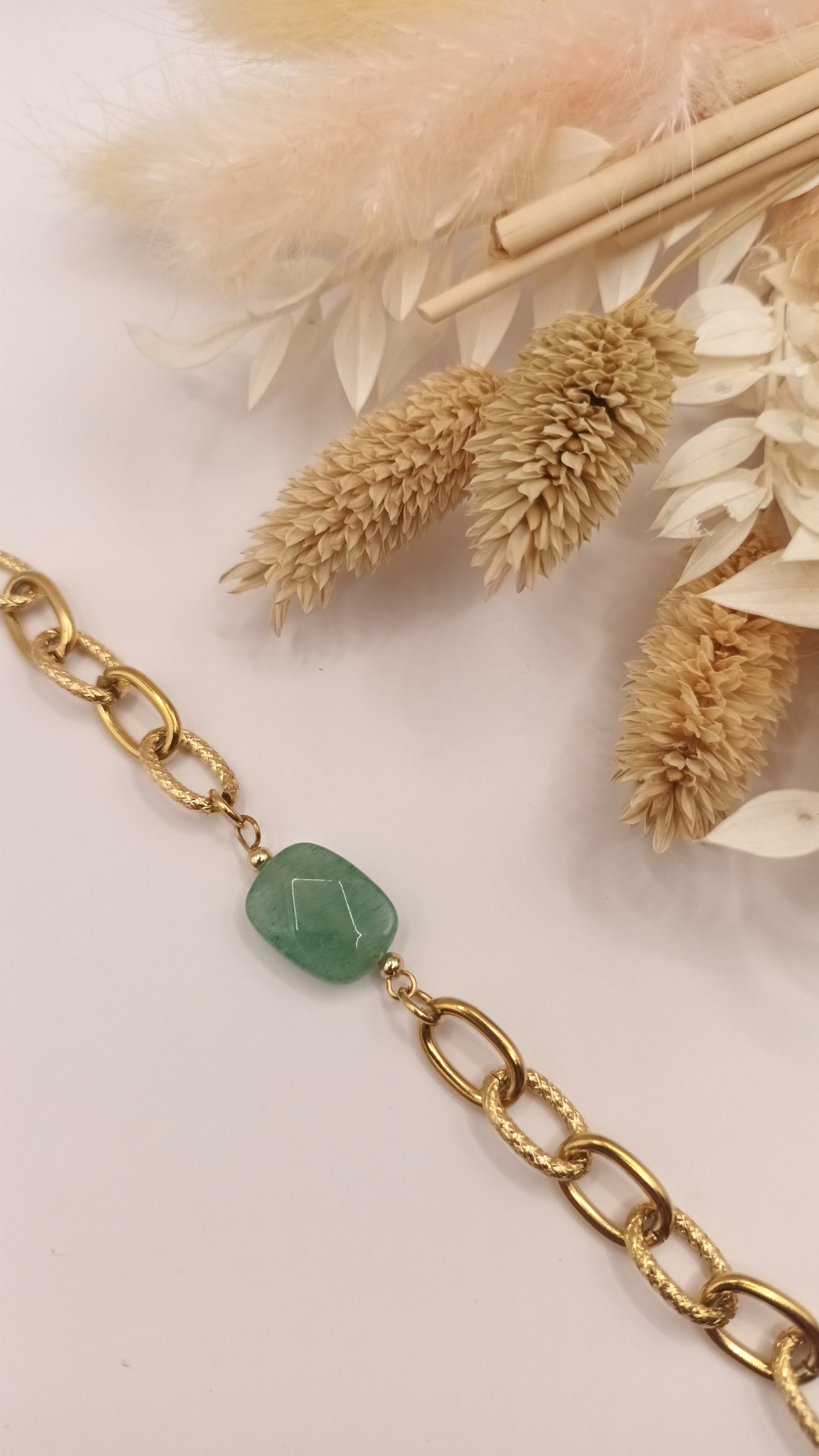 Bracelet maille ovale - Aventurine