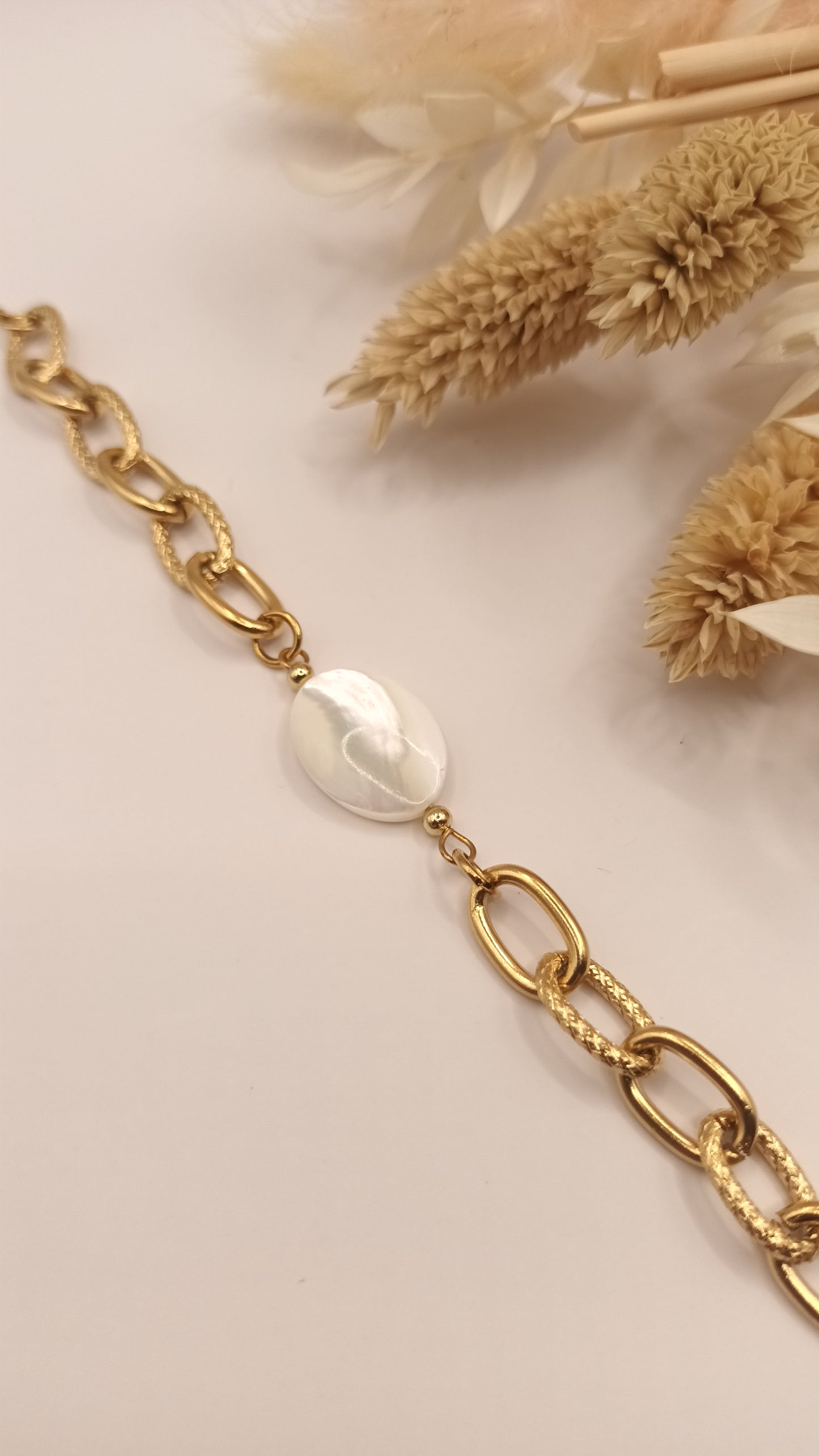 Bracelet maille ovale - Nacre