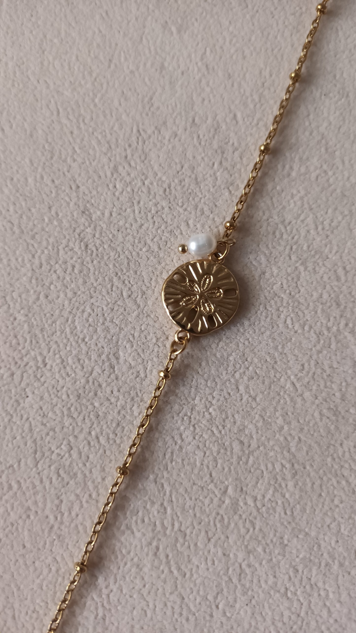 Collection été : Bracelet dollar des sables et perles d'eau douce