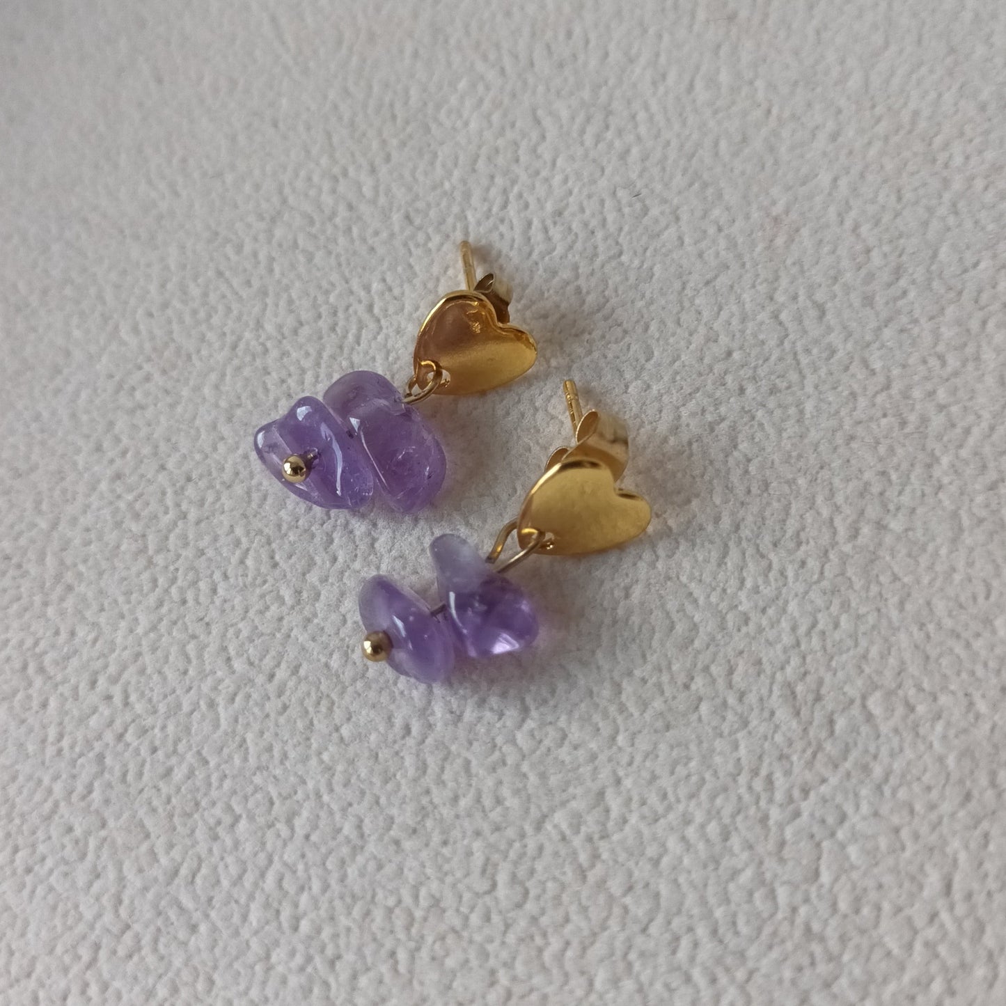 Pendientes de ágata verde bañados en oro