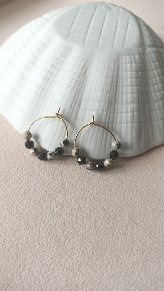 Créoles onyx et jaspe dalmatien (petit format)