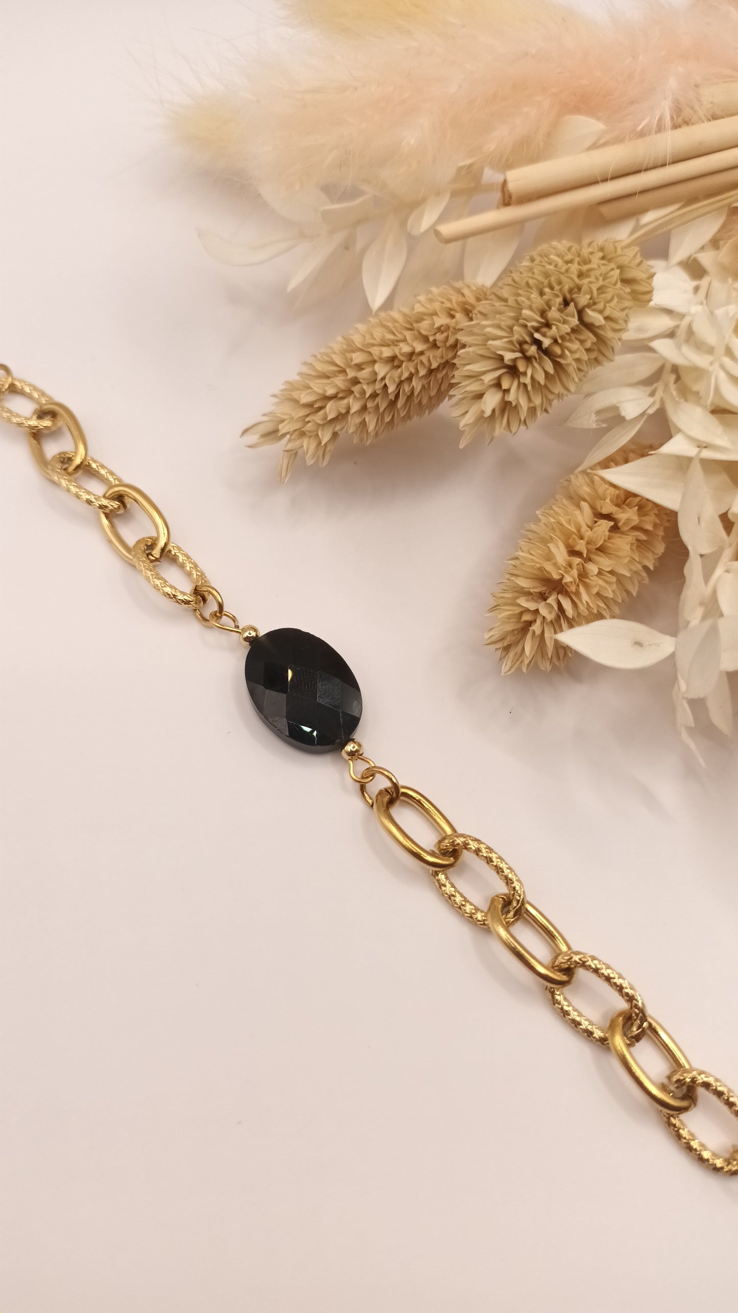Bracelet maille ovale - Onyx