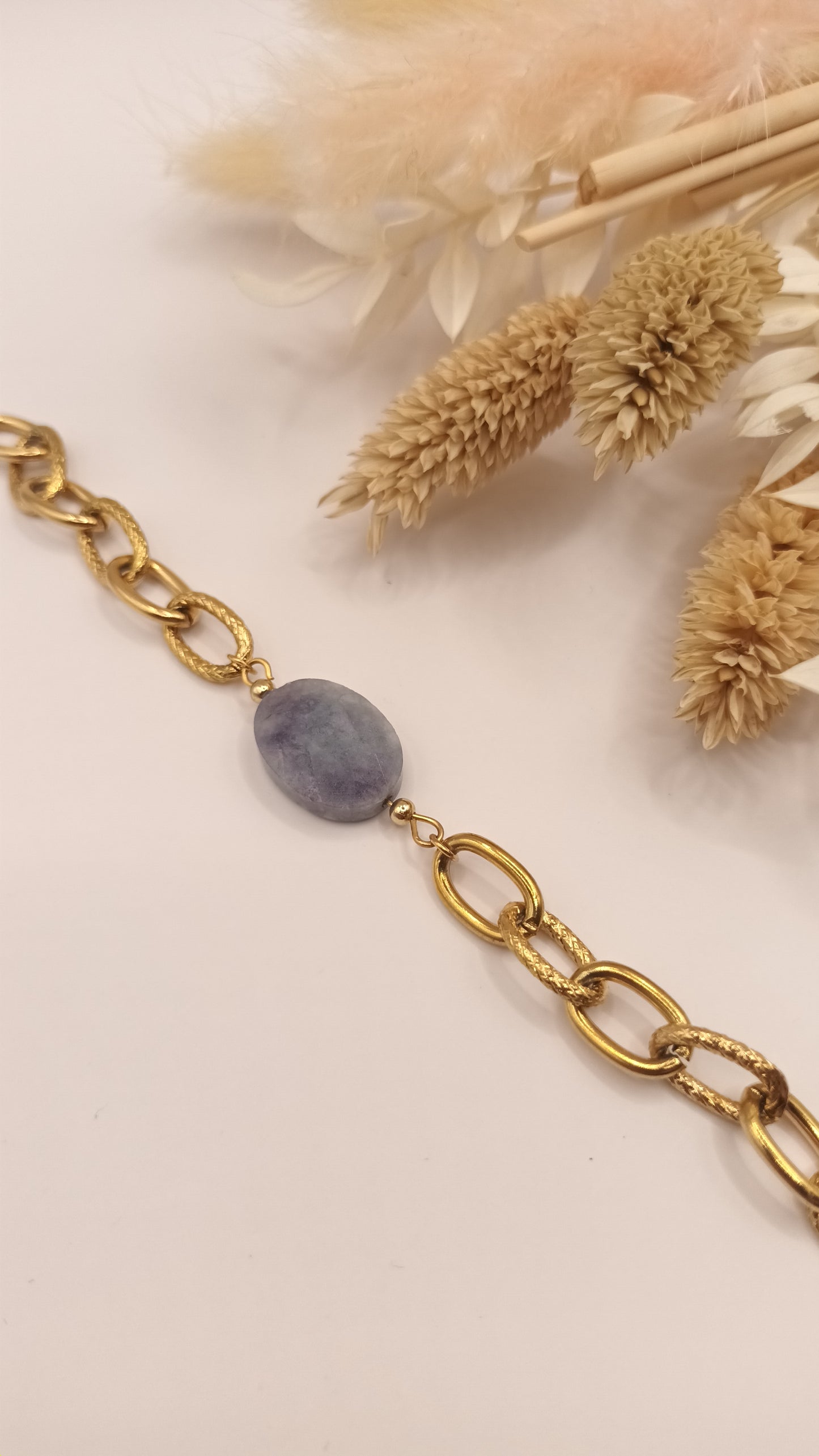 Bracelet maille ovale - Angelite