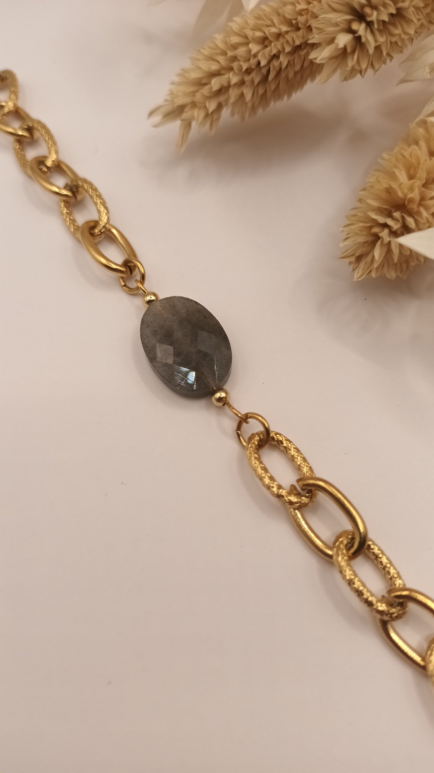 Bracelet maille ovale - Labradorite