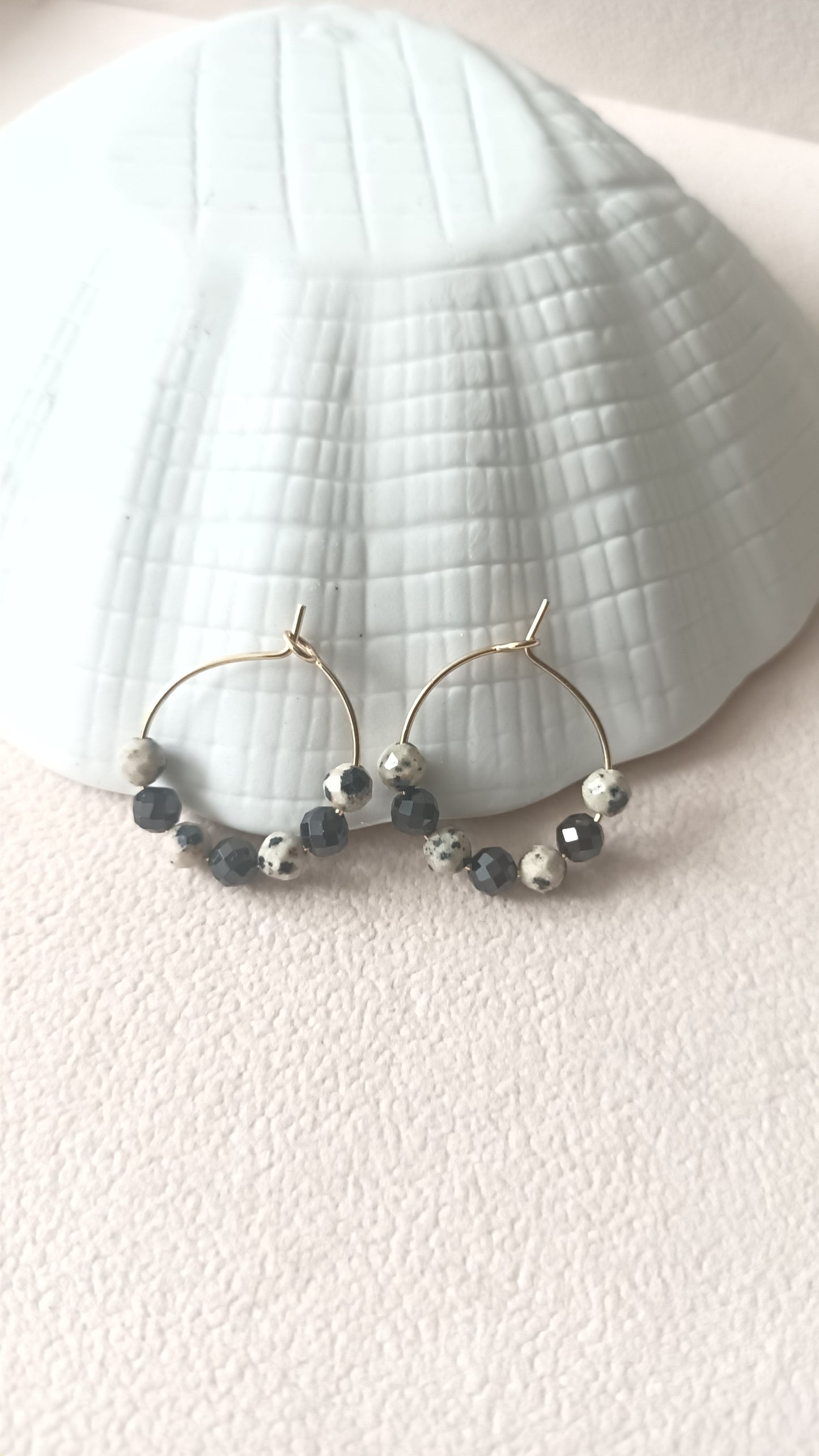 Créoles onyx et jaspe dalmatien (petit format)