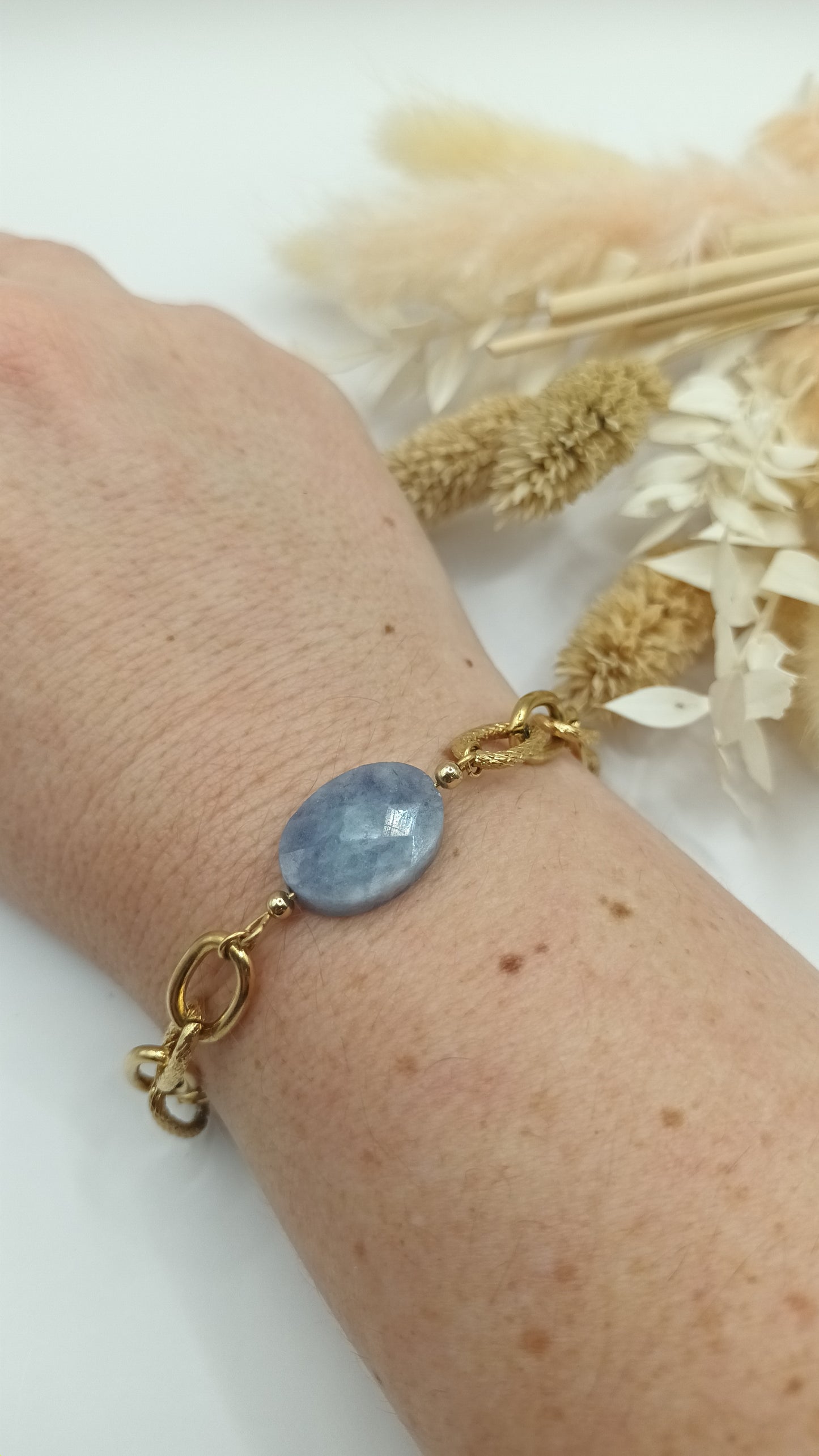 Bracelet maille ovale - Angelite