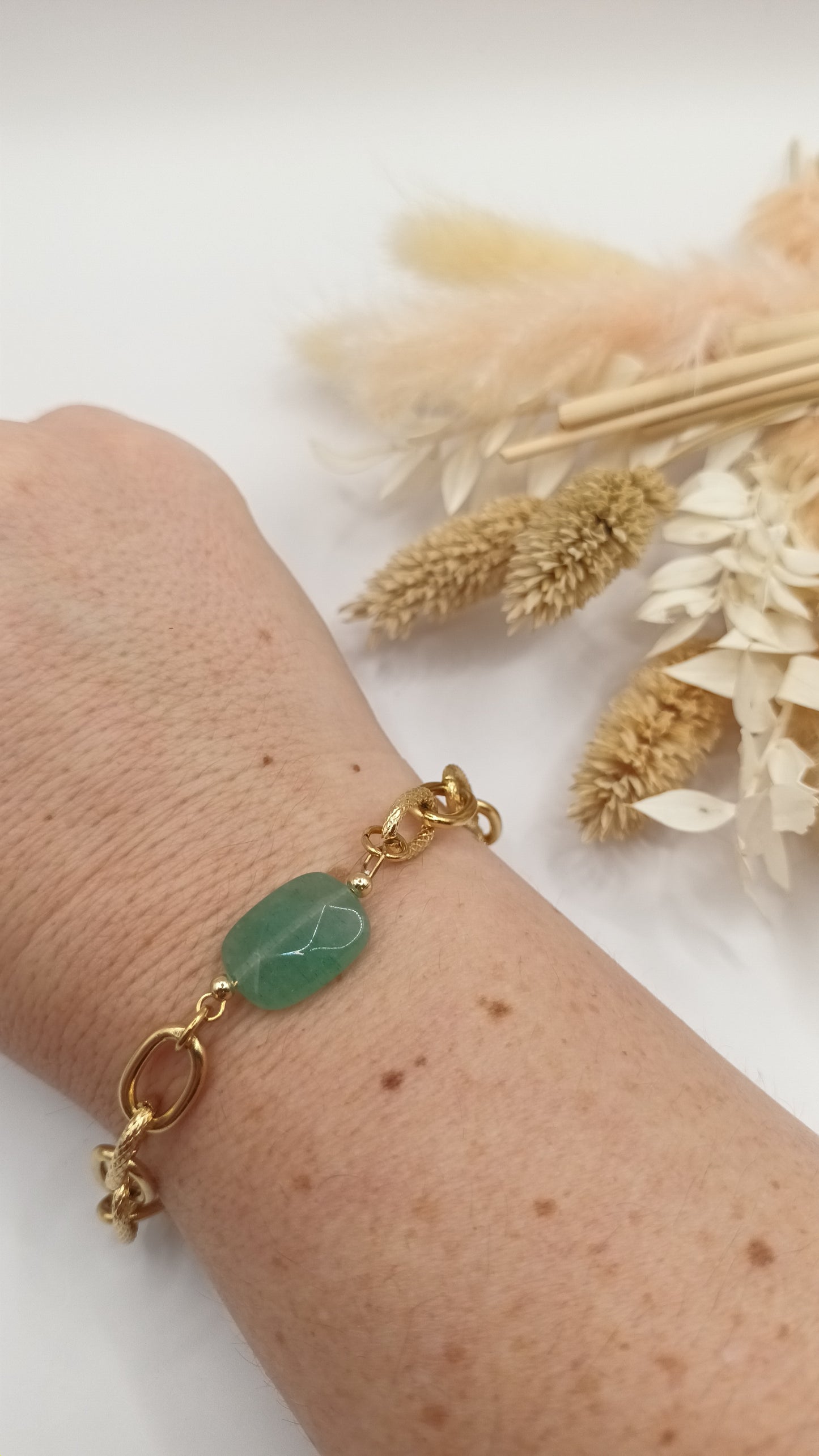 Bracelet maille ovale - Aventurine