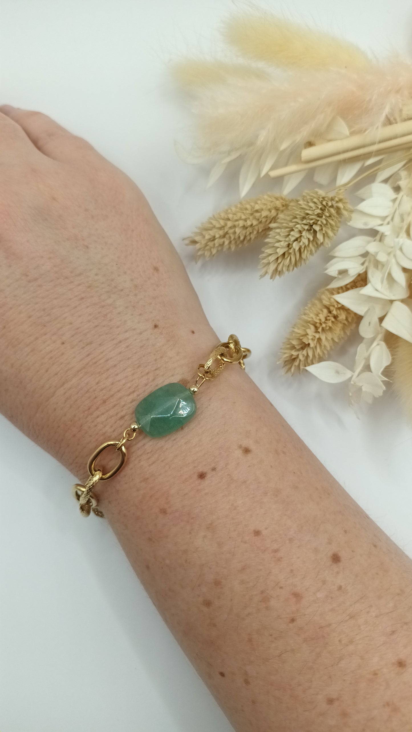 Bracelet maille ovale - Aventurine