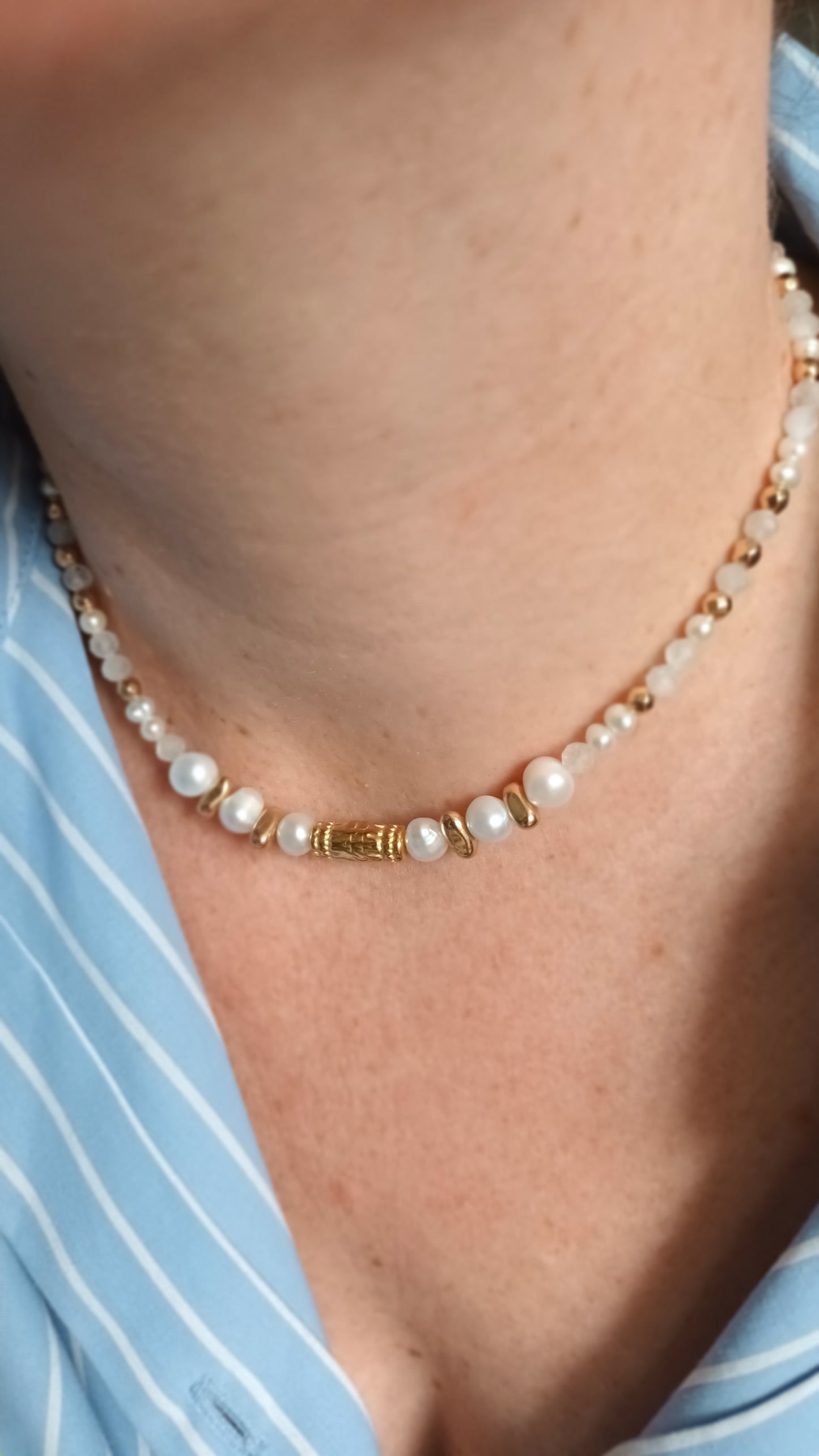 Collection été : Collier Nomade et perle d'eau douce