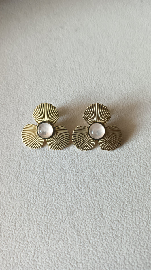 Boucles d'oreilles fleurs - Quartz Rose