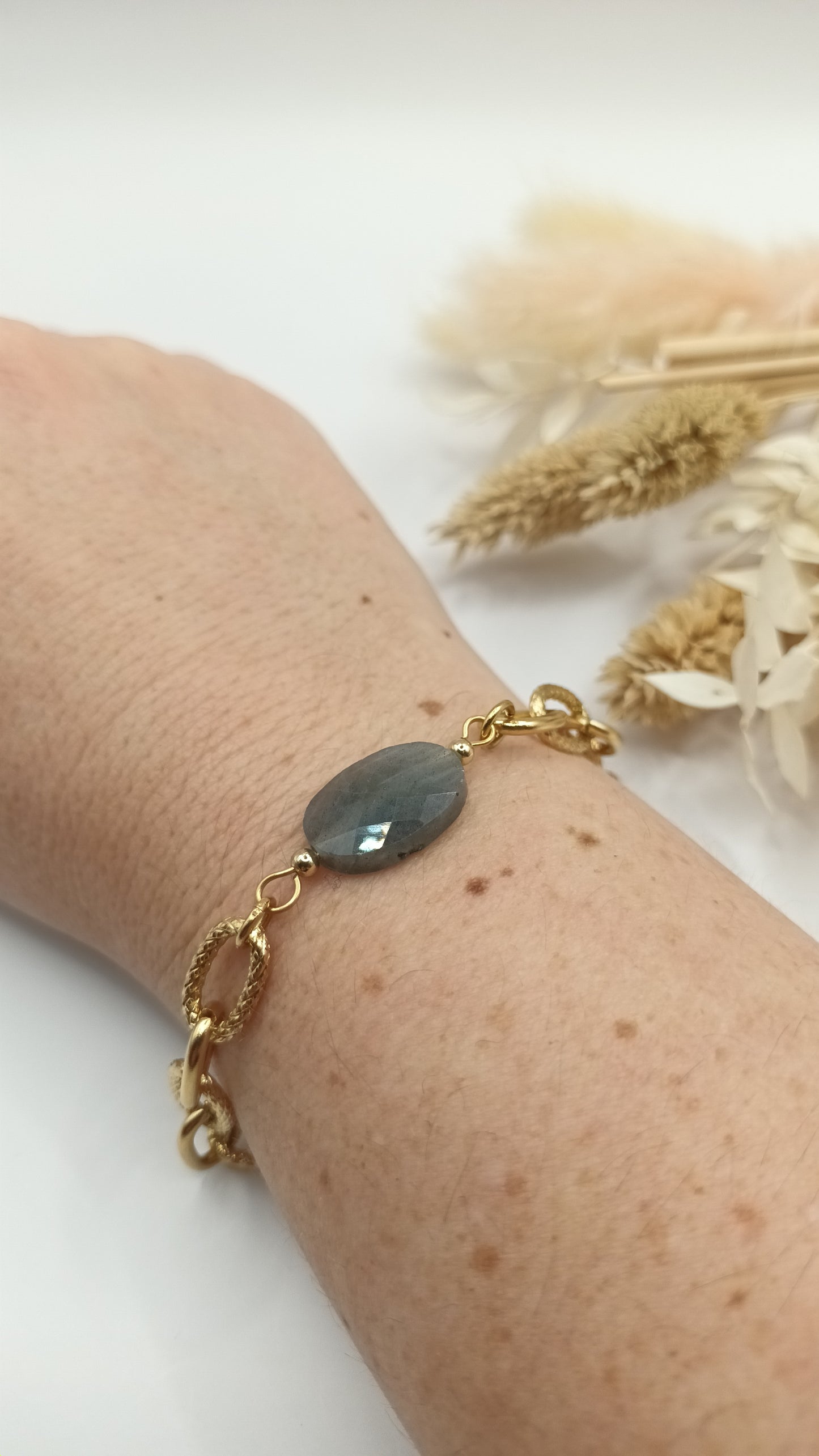 Bracelet maille ovale - Labradorite