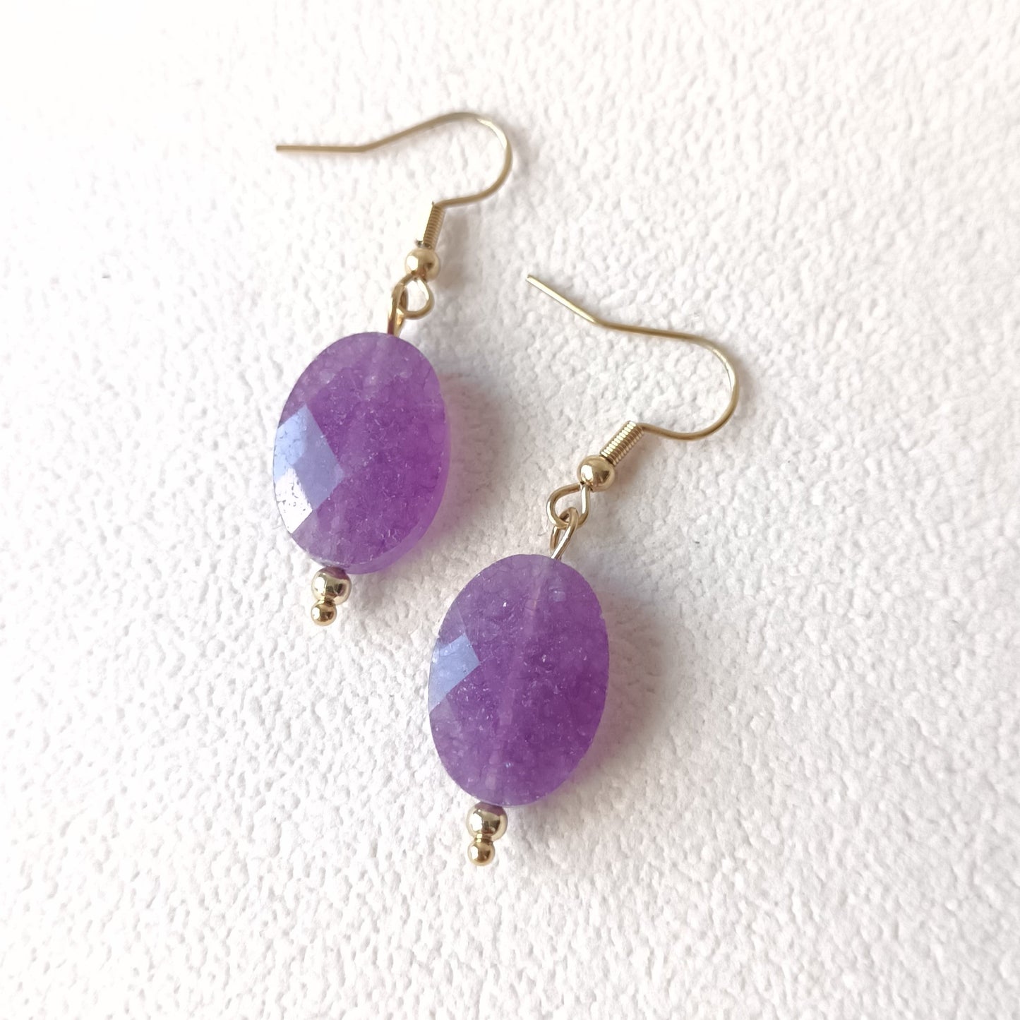 Boucles d'oreilles Améthyste Ovale à facettes